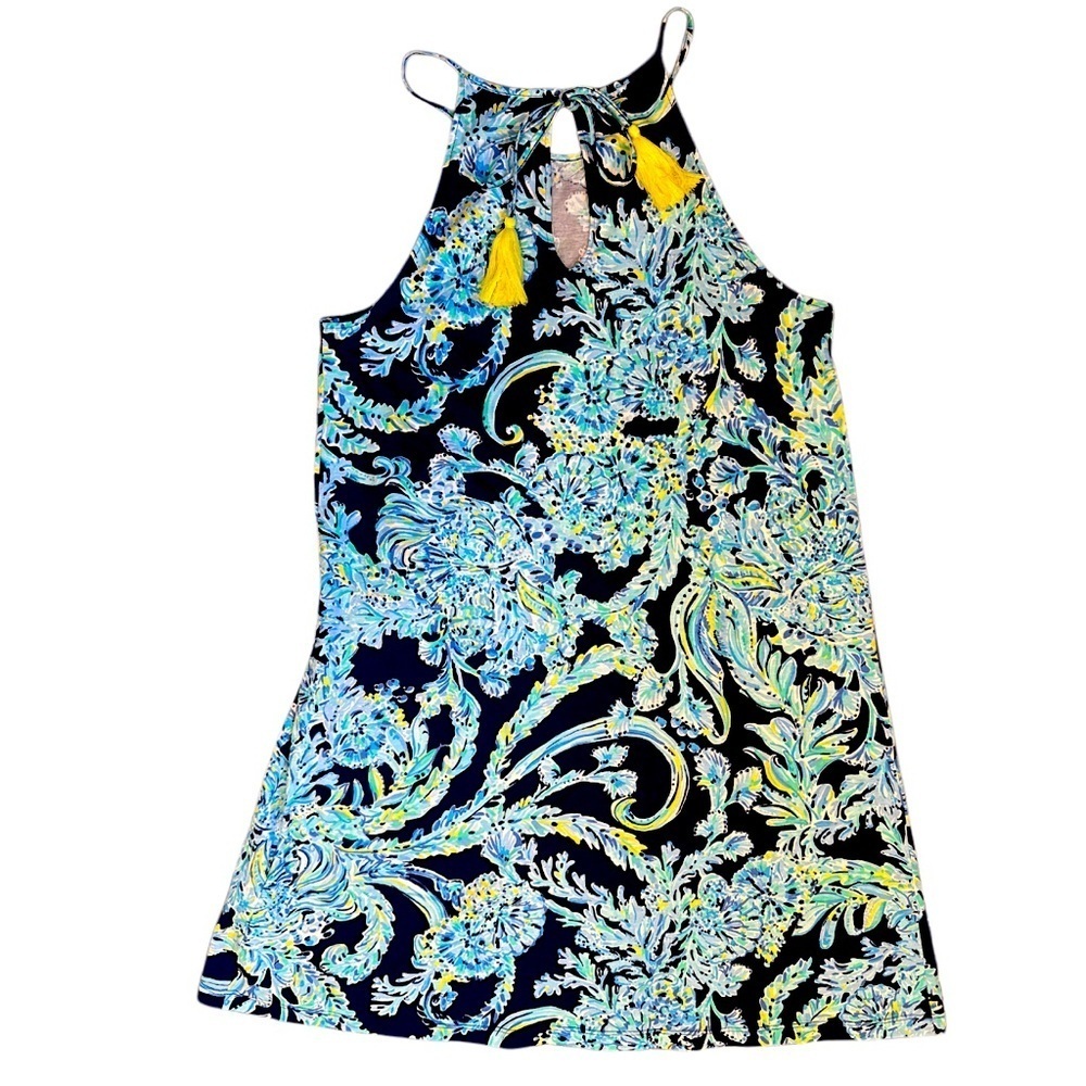 Lilly Pulitzer Margot Swing Halter Dress Pinch Sleeveless S Tassels EUC‎ - Picture 3 of 11